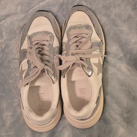 Miim Silver & White Women's Sneakers, Size 7.5 - Picture 6 of 8